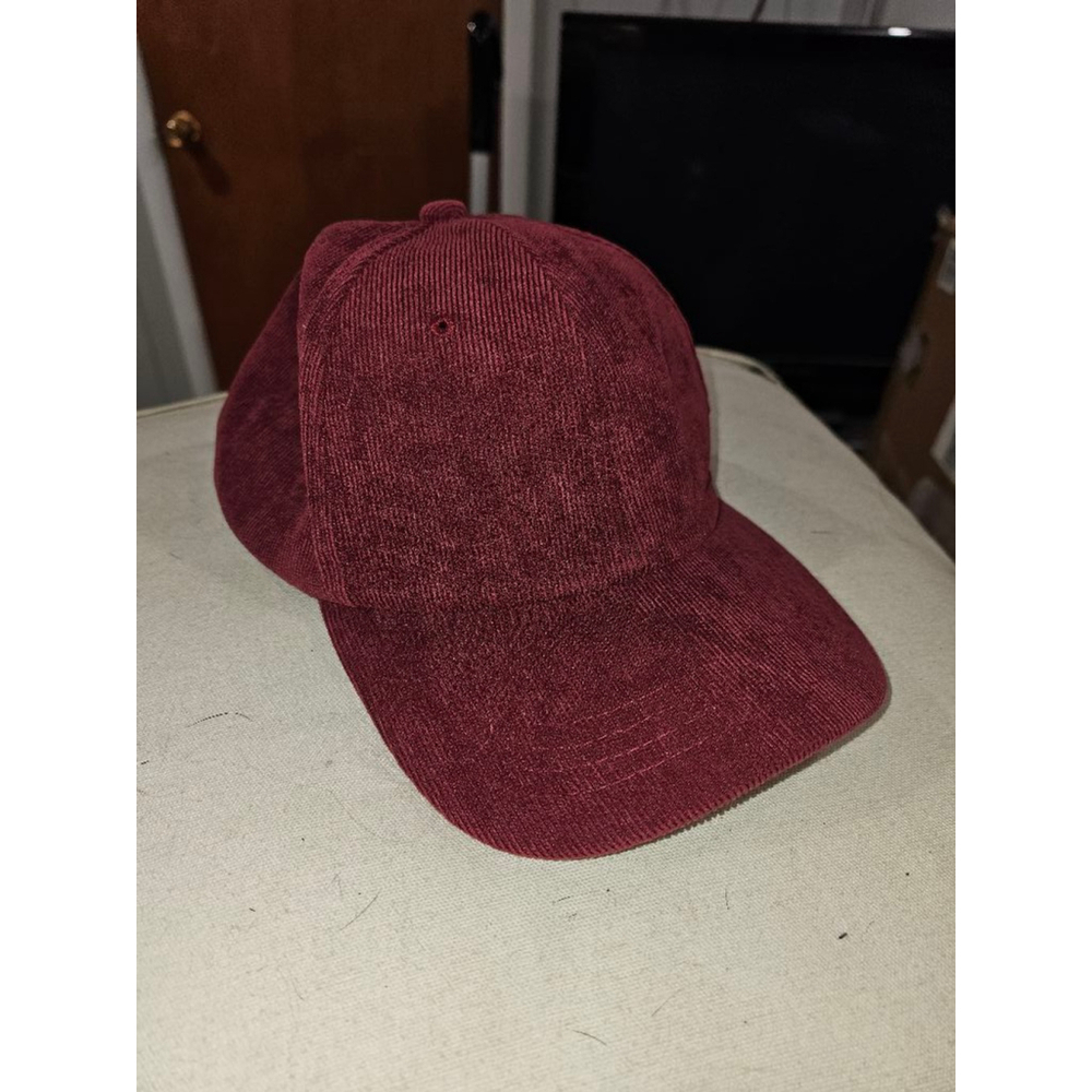 Men's Unbranded Burgundy Corduroy Baseball Cap OSFA